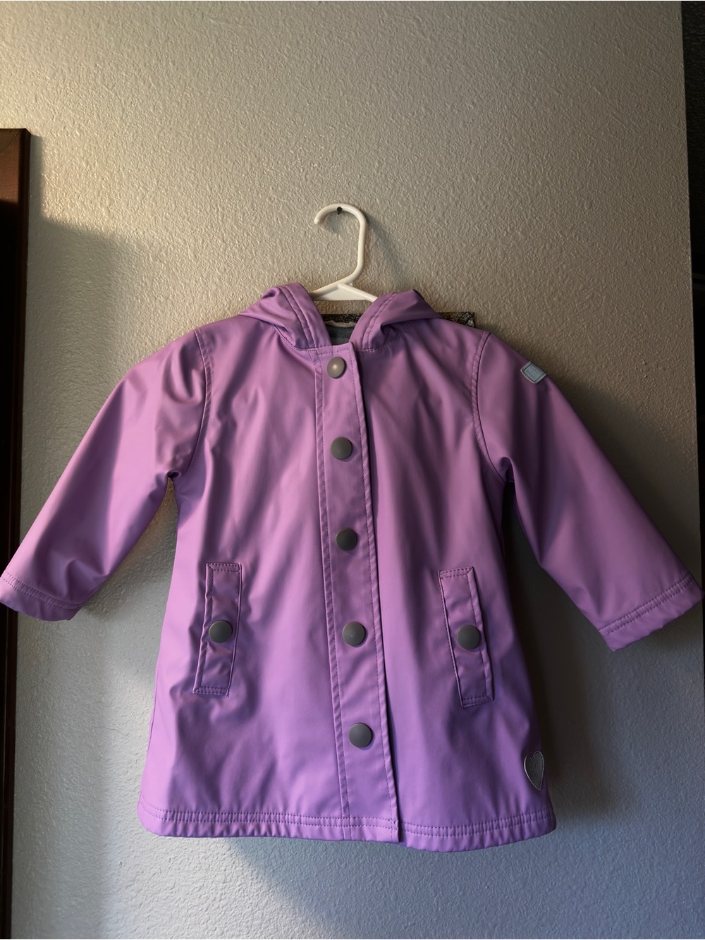 Kids Waterproof Hooded Jacket - Purple
